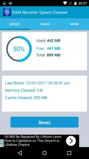 RAM Booster Speed Cleaner captura 1