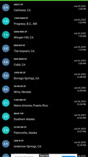 EarthQuake Tracker captura 4