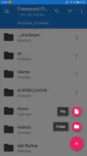 Framaroot File Manager captura 3