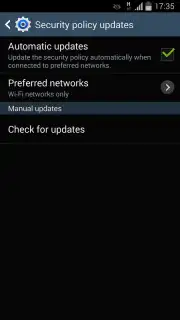 Samsung Security Policy Update captura 1