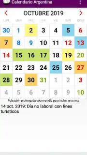 Calendario Laboral Argentina captura 3