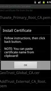 Android Certificate Installer captura 2