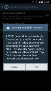 Samsung Security Policy Update captura 2