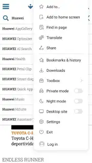 HUAWEI Browser captura 6