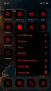 Wow Red Black Theme, Icon Pack captura 3