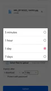 Firefox Send captura 4
