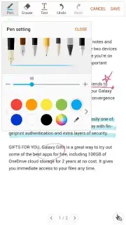 Samsung Write on PDF captura 3