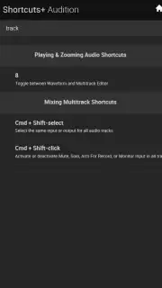 Shortcuts+ Audition captura 1