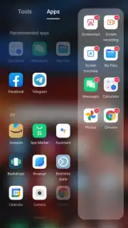 ColorOS Smart Sidebar captura 1