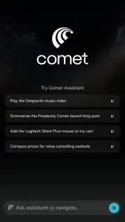 Comet Browser captura 2