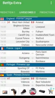 Bet9ja Extra with predictions and Livescores captura 4