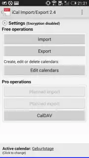 iCal Import/Export 2.4 captura 8