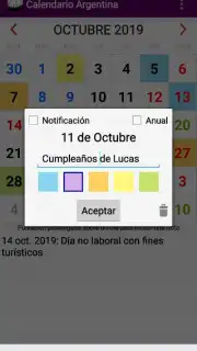 Calendario Laboral Argentina captura 1